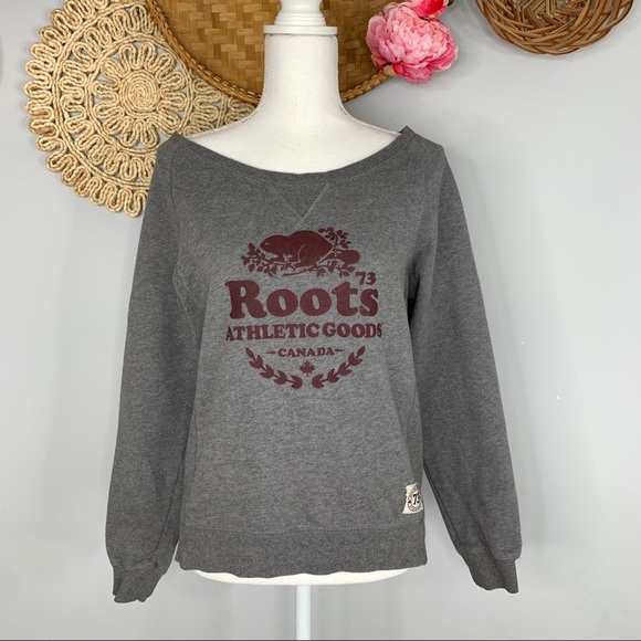 Roots Boat Neck Graphic Sweater Womens 